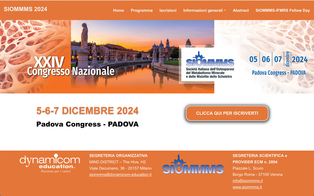 XXIV Congresso Nazionale SIOMMMS – Padova Congress – Padova