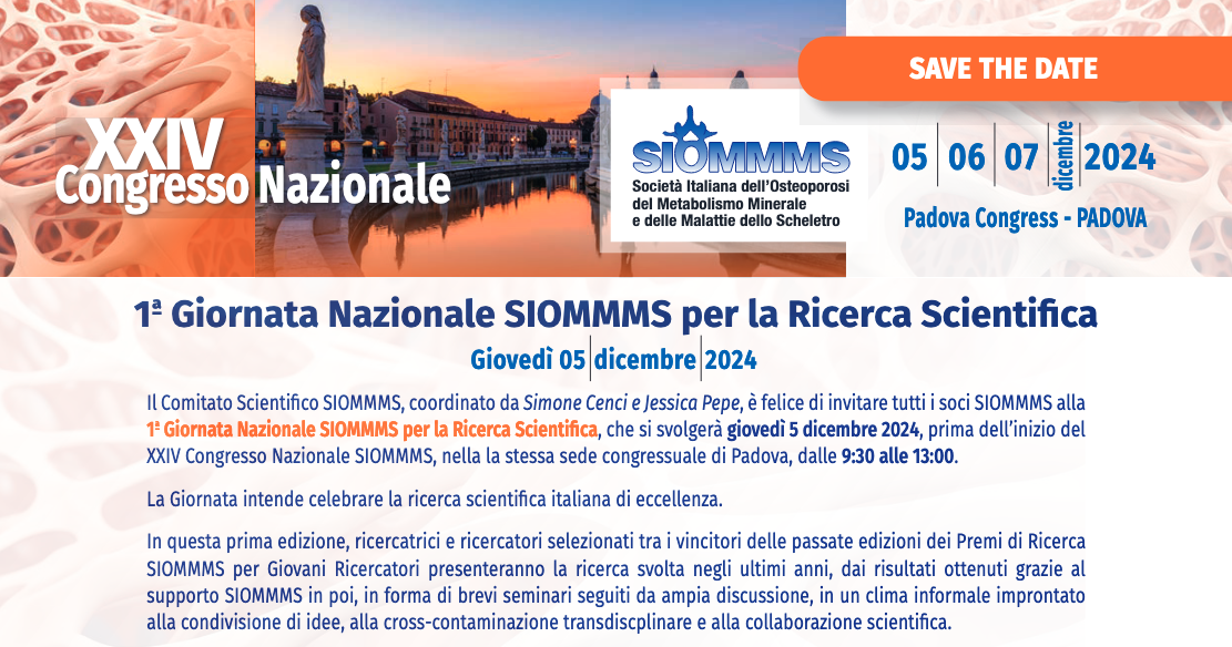 1ª Giornata Nazionale SIOMMMS per la Ricerca Scientifica